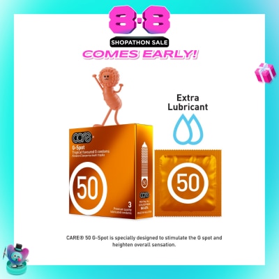 CARE - 50 G-Spot Tropical Flavoured G Condom (With Extra Lubricant) 3s