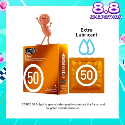 CARE 50 G-Spot Tropical Flavoured G Condom (With Extra Lubricant) 3s