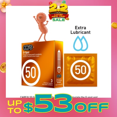 CARE 50 G-Spot Tropical Flavoured G Condom (With Extra Lubricant) 3s