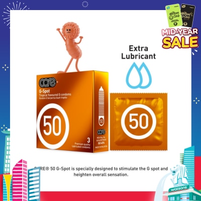 CARE 50 G-Spot Tropical Flavoured G Condom (With Extra Lubricant) 3s