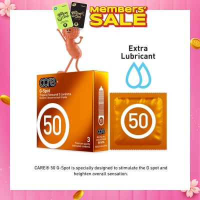 CARE 50 G-Spot Tropical Flavoured G Condom (With Extra Lubricant) 3s