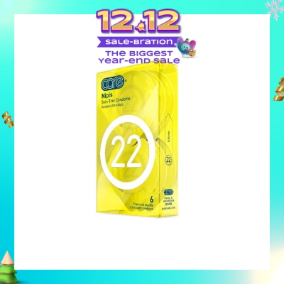 CARE 22 Nipis Skin Thin Condoms 6s