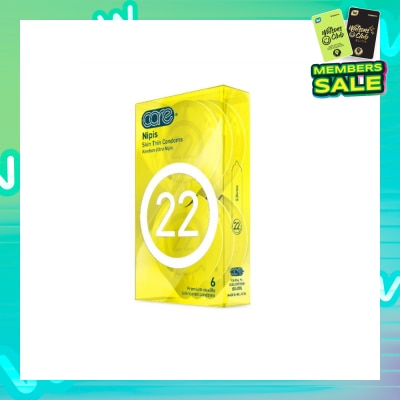 CARE 22 Nipis Skin Thin Condoms 6s