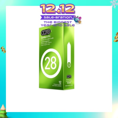 CARE 28 Comfort Fit Vanilla Fragrance Condom (With Extra Lubricant) 12s