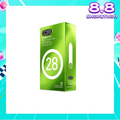 CARE 28 Comfort Fit Vanilla Fragrance Condom (With Extra Lubricant) 12s
