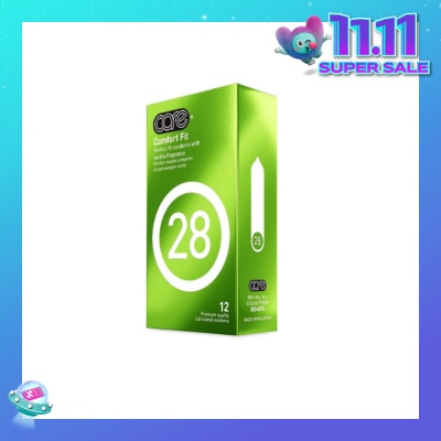 CARE 28 Comfort Fit Vanilla Fragrance Condom (With Extra Lubricant) 12s