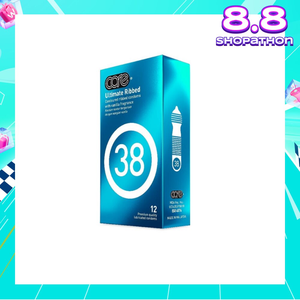 38 Ultimate Ribbed Vanilla Fragrance Condom (With Extra Lubricant) 12s
