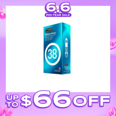 CARE - 38 Ultimate Ribbed Vanilla Fragrance Condom (With Extra Lubricant) 12s