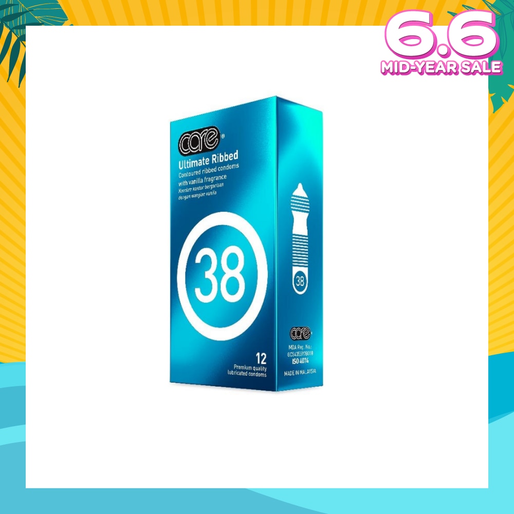 38 Ultimate Ribbed Vanilla Fragrance Condom (With Extra Lubricant) 12s