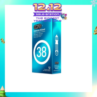 CARE 38 Ultimate Ribbed Vanilla Fragrance Condom (With Extra Lubricant) 12s