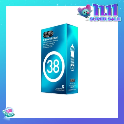 CARE 38 Ultimate Ribbed Vanilla Fragrance Condom (With Extra Lubricant) 12s