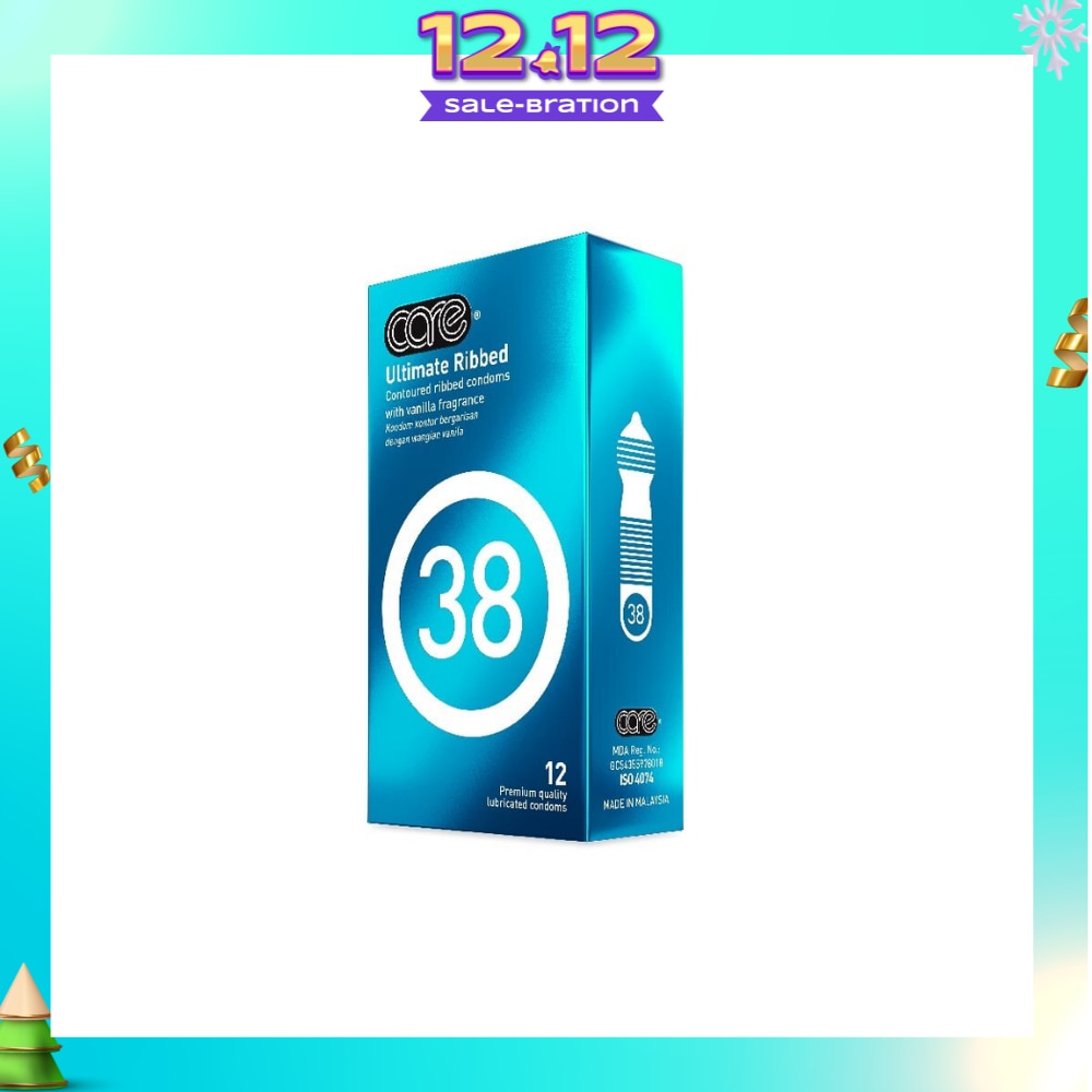 38 Ultimate Ribbed Vanilla Fragrance Condom (With Extra Lubricant) 12s
