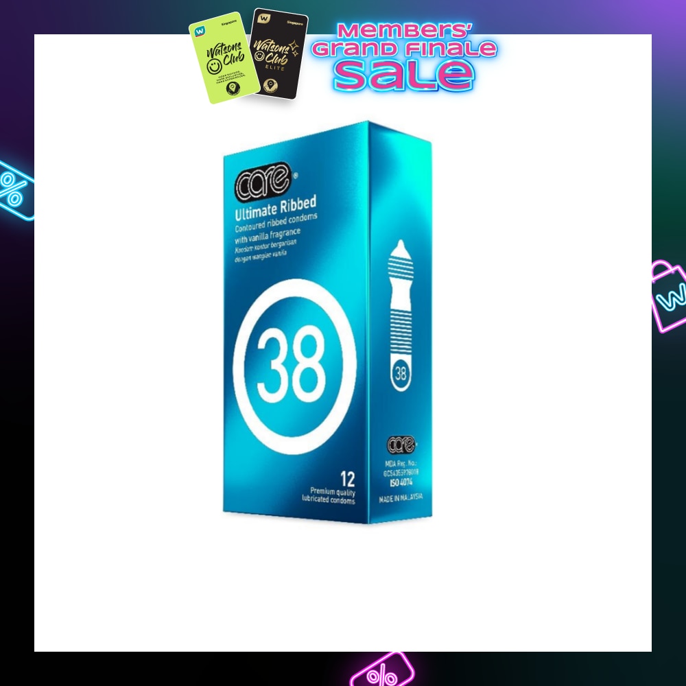 38 Ultimate Ribbed Vanilla Fragrance Condom (With Extra Lubricant) 12s