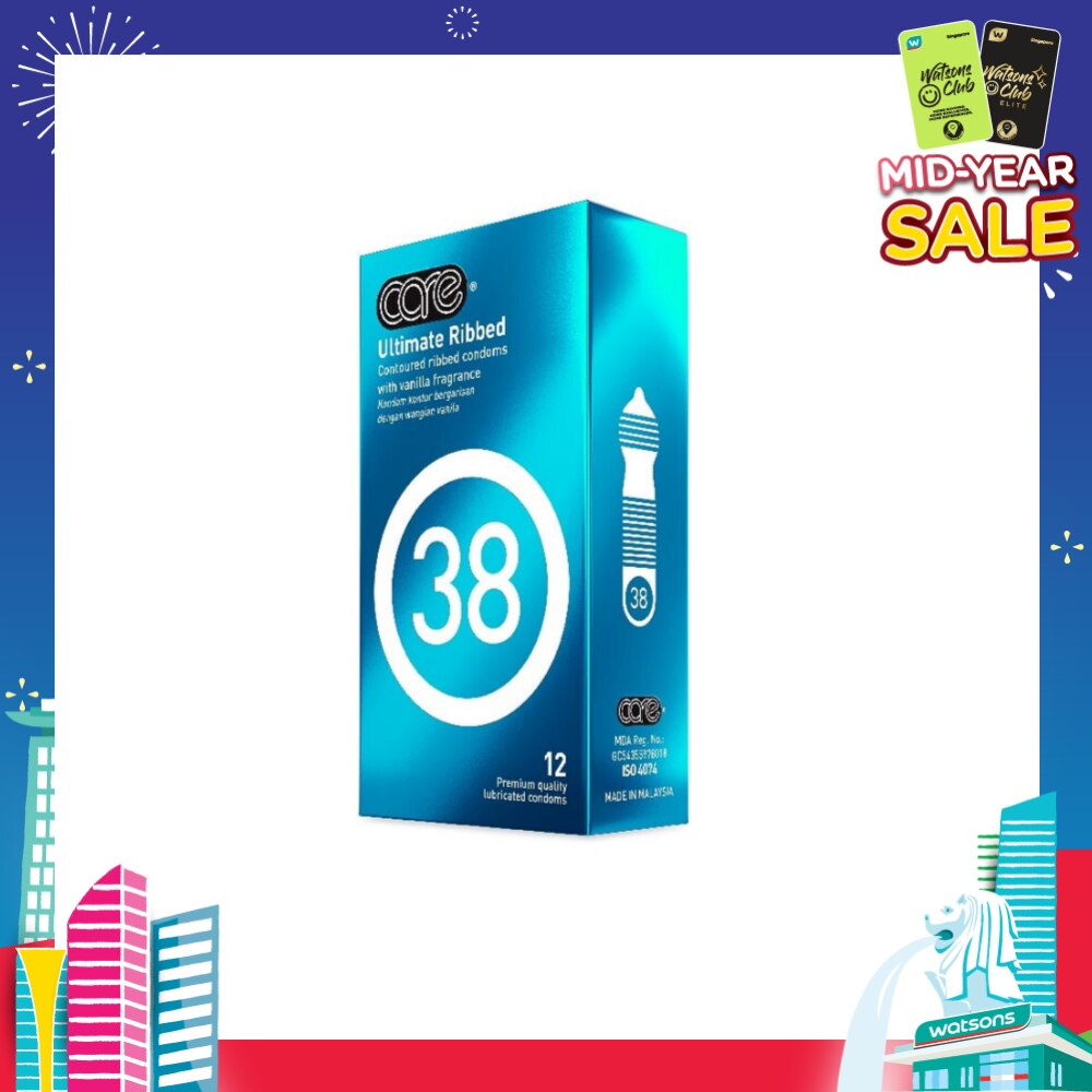 38 Ultimate Ribbed Vanilla Fragrance Condom (With Extra Lubricant) 12s