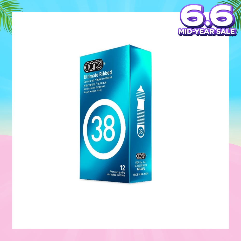 38 Ultimate Ribbed Vanilla Fragrance Condom (With Extra Lubricant) 12s