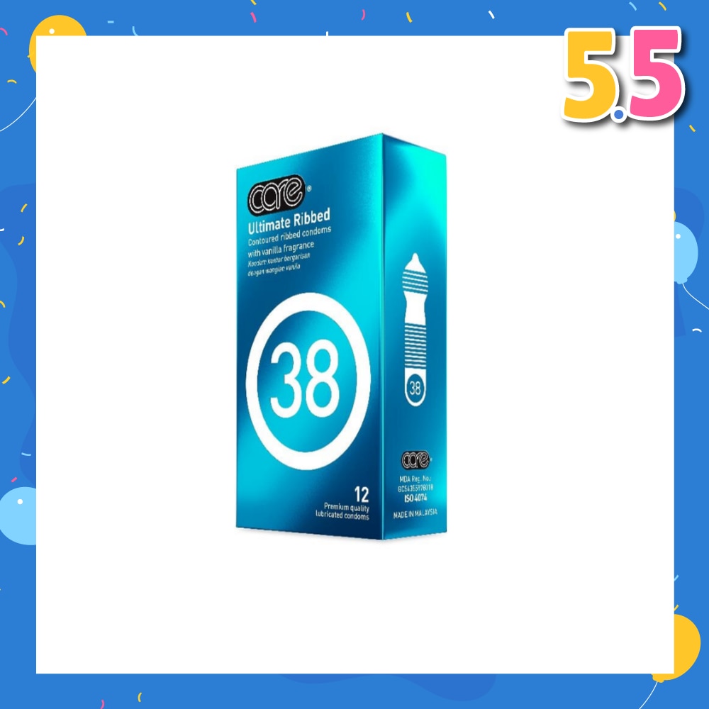 38 Ultimate Ribbed Vanilla Fragrance Condom (With Extra Lubricant) 12s