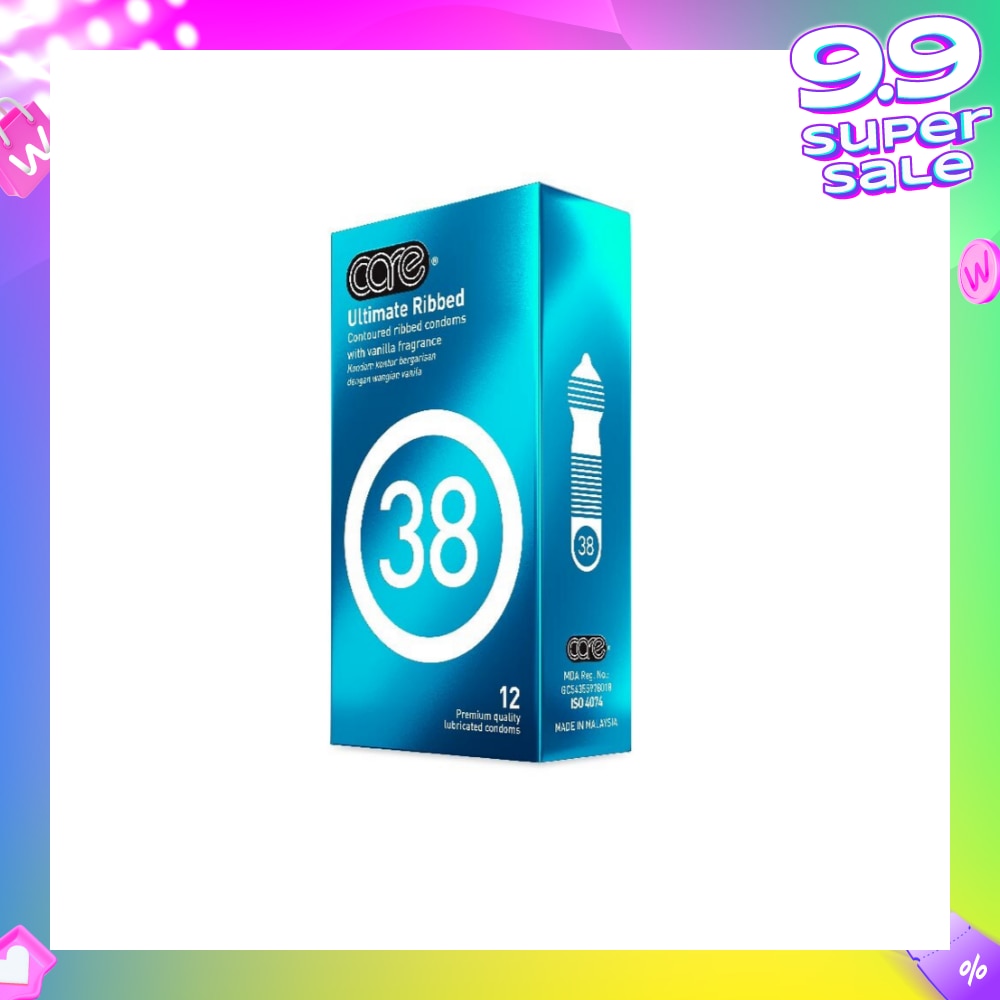 38 Ultimate Ribbed Vanilla Fragrance Condom (With Extra Lubricant) 12s