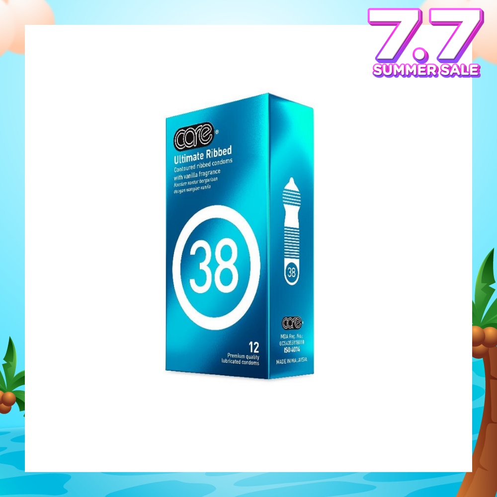 38 Ultimate Ribbed Vanilla Fragrance Condom (With Extra Lubricant) 12s