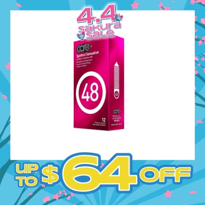 CARE - 48 Spotted Sensation Strawberry Fragrance Condom (With Extra Lubricant) 12s