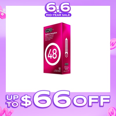 CARE - 48 Spotted Sensation Strawberry Fragrance Condom (With Extra Lubricant) 12s