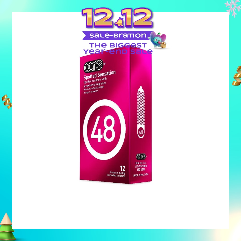 48 Spotted Sensation Strawberry Fragrance Condom (With Extra Lubricant) 12s