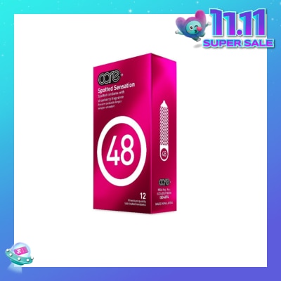CARE 48 Spotted Sensation Strawberry Fragrance Condom (With Extra Lubricant) 12s
