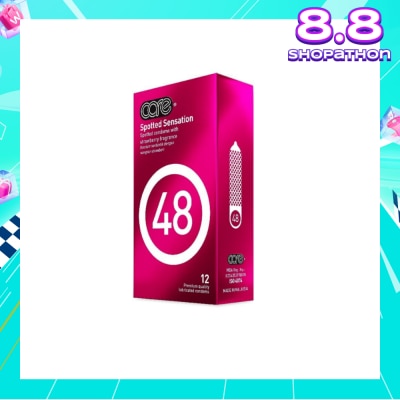 CARE 48 Spotted Sensation Strawberry Fragrance Condom (With Extra Lubricant) 12s