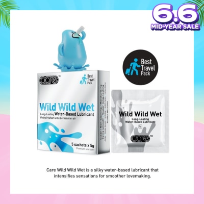 CARE Wild Wild Wet Long-Lasting Water-Based Lubricant (Best Travel Pack) 5g X 5s