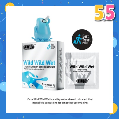 CARE Wild Wild Wet Long-Lasting Water-Based Lubricant (Best Travel Pack) 5g X 5s