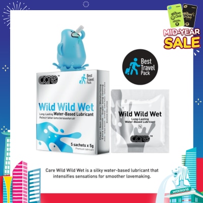CARE Wild Wild Wet Long-Lasting Water-Based Lubricant (Best Travel Pack) 5g X 5s
