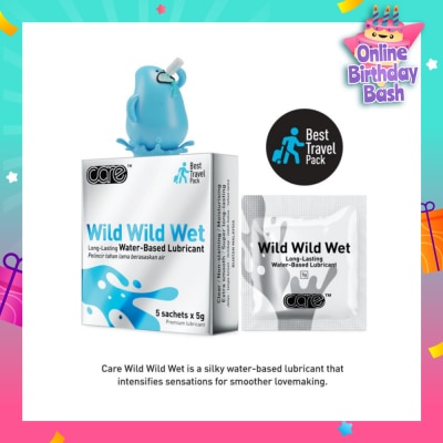 CARE Wild Wild Wet Long-Lasting Water-Based Lubricant (Best Travel Pack) 5g X 5s