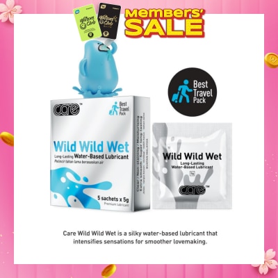 CARE Wild Wild Wet Long-Lasting Water-Based Lubricant (Best Travel Pack) 5g X 5s