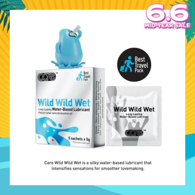 CARE Wild Wild Wet Long-Lasting Water-Based Lubricant (Best Travel Pack) 5g X 5s