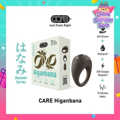 CARE Hanami Higanbana Vibrating Penile Ring Soft Silicone (With Remote Control & 10 Vibration Modes) 1s