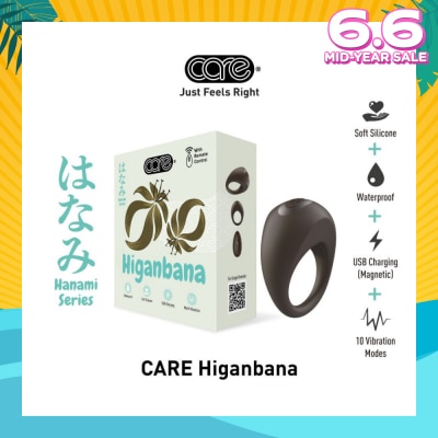 CARE Hanami Higanbana Vibrating Penile Ring Soft Silicone (With Remote Control & 10 Vibration Modes) 1s