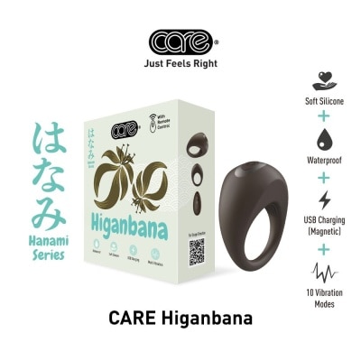 CARE Hanami Higanbana Vibrating Penile Ring Soft Silicone (With Remote Control & 10 Vibration Modes) 1s