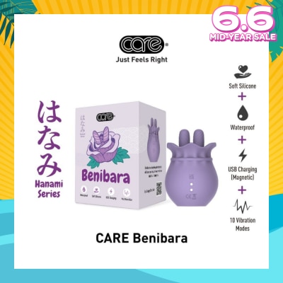 CARE Hanami Benibara Dual Tip Massager Soft Silicone (Waterproof & 10 Vibration Modes) 1s