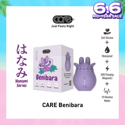 CARE Hanami Benibara Dual Tip Massager Soft Silicone (Waterproof & 10 Vibration Modes) 1s