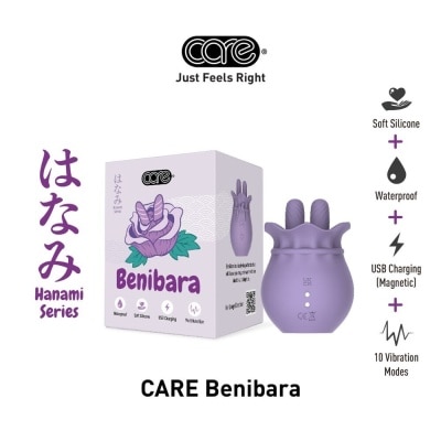 CARE Hanami Benibara Dual Tip Massager Soft Silicone (Waterproof & 10 Vibration Modes) 1s