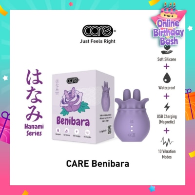 CARE Hanami Benibara Dual Tip Massager Soft Silicone (Waterproof & 10 Vibration Modes) 1s