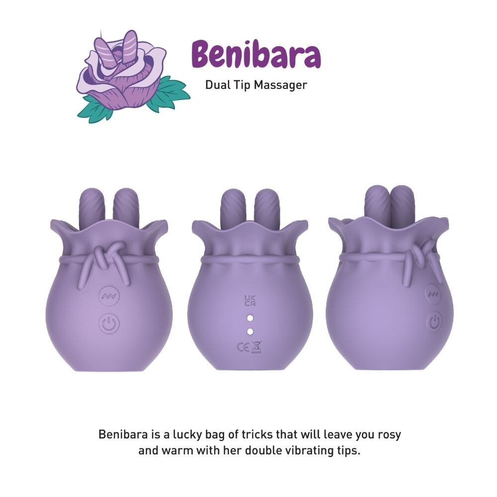 Hanami Benibara Dual Tip Massager Soft Silicone (Waterproof & 10 Vibration Modes) 1s