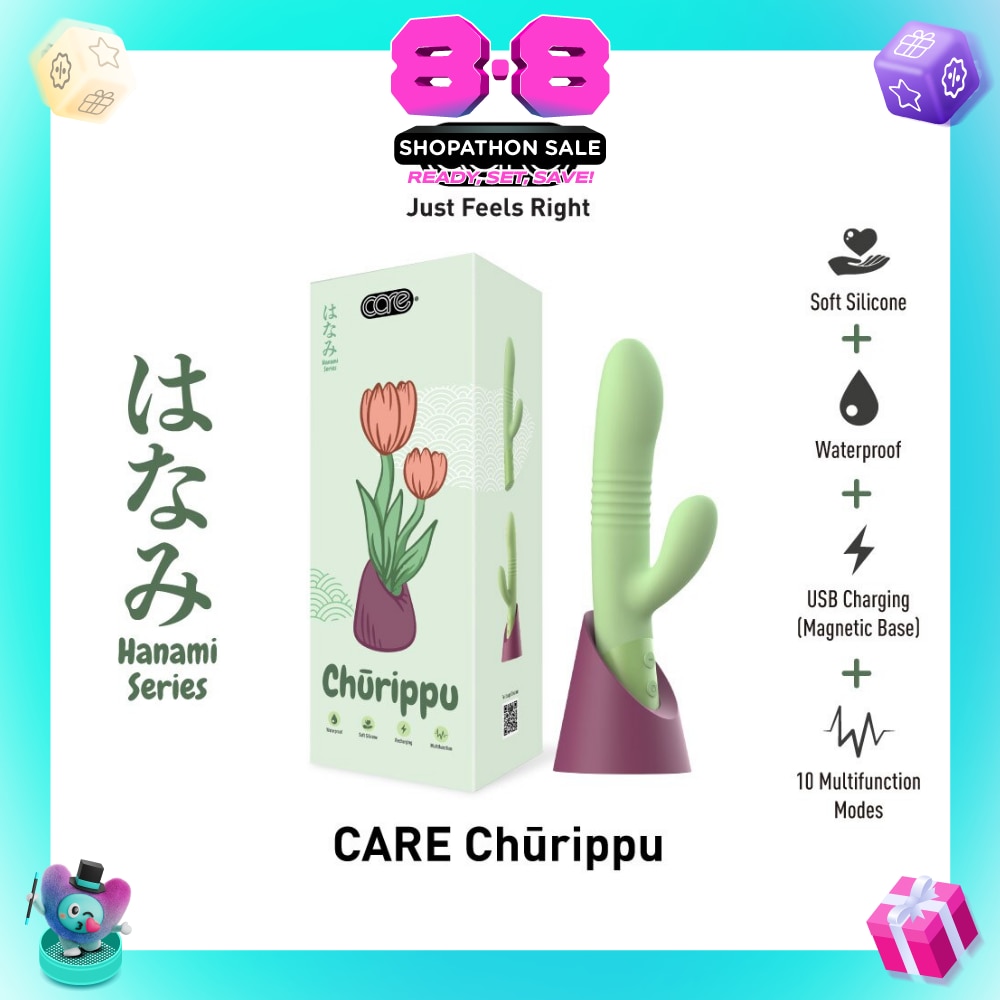 Hanami Churippu Decorative Massager Soft Silicone (Waterproof & 10 Multifunction Modes) 1s
