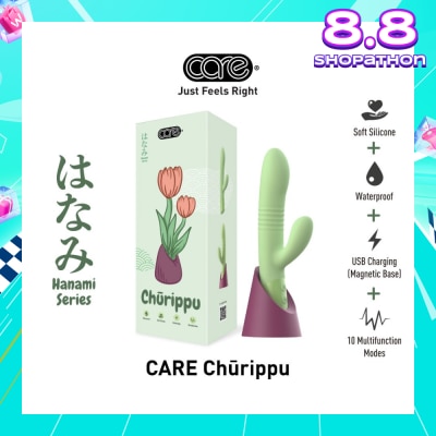 CARE Hanami Churippu Decorative Massager Soft Silicone (Waterproof & 10 Multifunction Modes) 1s