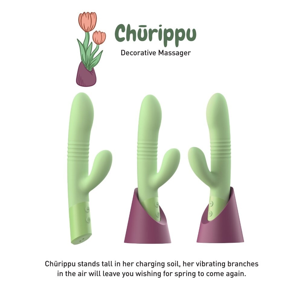 Hanami Churippu Decorative Massager Soft Silicone (Waterproof & 10 Multifunction Modes) 1s