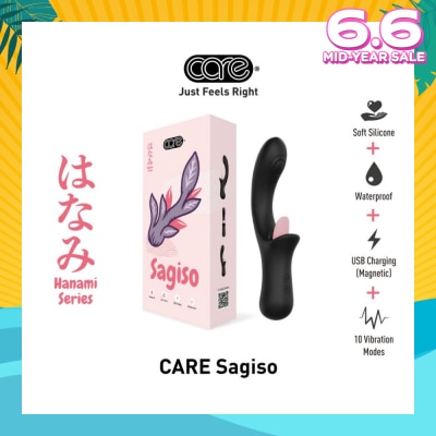 CARE Hanami Sagiso Lick & Tap Massager Soft Silicone (Waterproof & 10 Vibration Modes) 1s