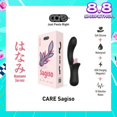 CARE Hanami Sagiso Lick & Tap Massager Soft Silicone (Waterproof & 10 Vibration Modes) 1s