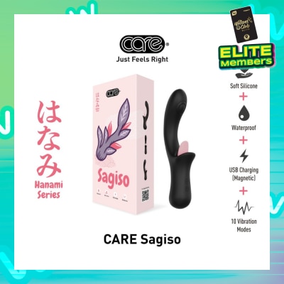 CARE Hanami Sagiso Lick & Tap Massager Soft Silicone (Waterproof & 10 Vibration Modes) 1s