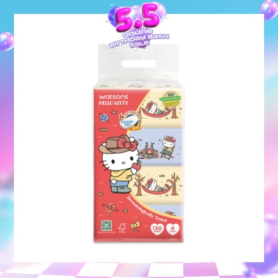 WATSONS - Hello Kitty 3ply Velvety Soft Travel Tissues (Ultra Soft + Strong & Absorbent + Dermatologically Tested) 130s x 4 Packs