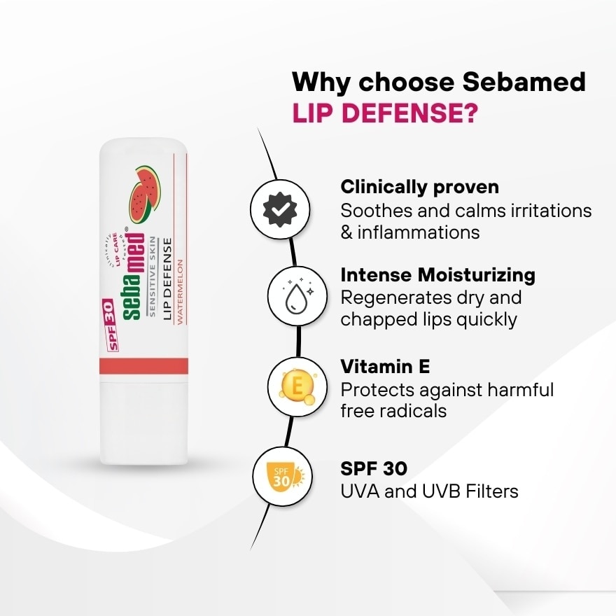 Lip Defense SPF30 Watermelon (Smoothes Dry & Chapped Lips) 1s