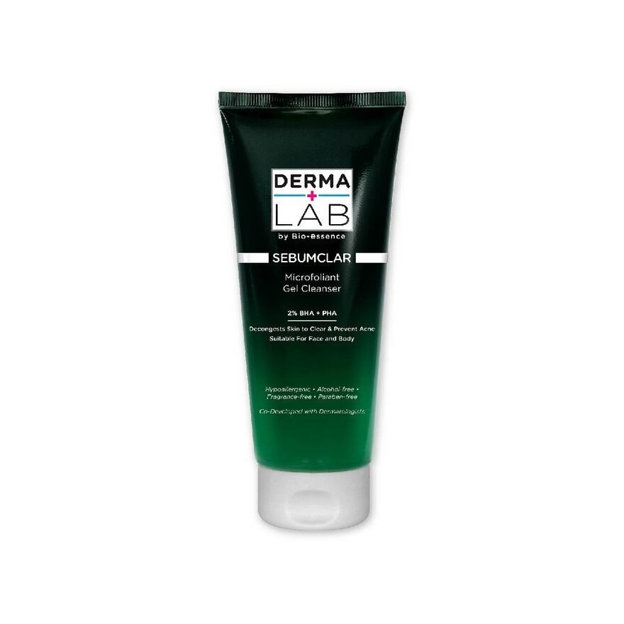 Sebumclar Face & Body Microfoliant Gel Cleanser (2% BHA + pHA + Decongests Skin To Clear & Prevent Acne) 200ml